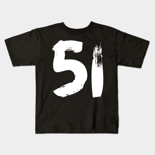 Number 51 Kids T-Shirt by Erena Samohai